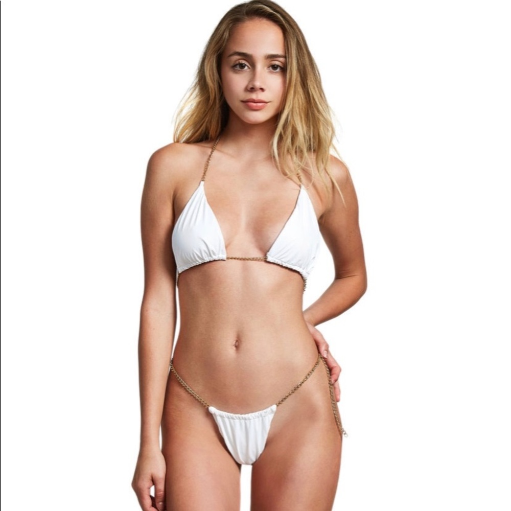 Danielle Guizio Gold Chain Bikini